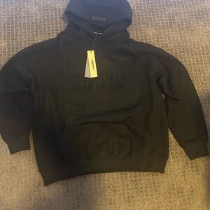 Fear of God Black Pullover Hoodie with Hood